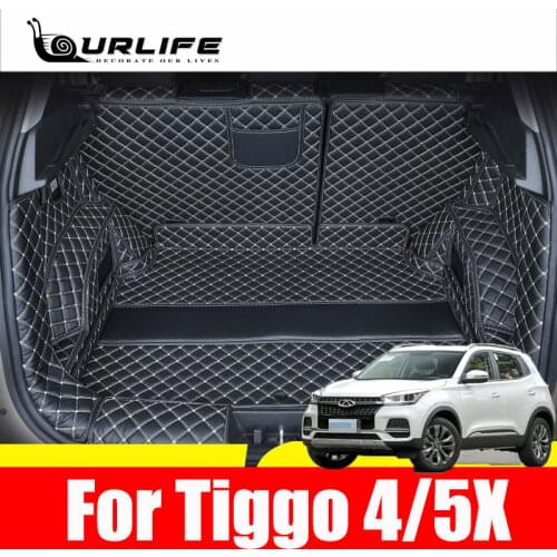 Leather Car Trunk Mats Cargo Liner for Chery Tiggo 4 2020 2021 Tiggo 5x rear boot Carpet Pad Cover Accessories Catpet Floor mat