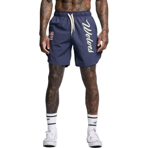 Summer Running Shorts Men Gym Fitness Bodybuilding Sport Shorts Jogger Training Quick Dry Casual Breathable Printing Black Pants