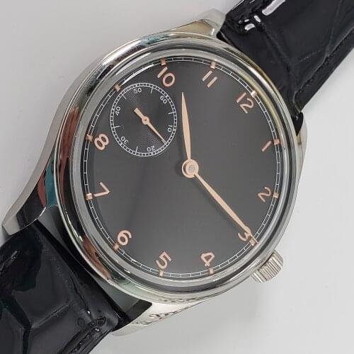 ST6497 manual watch BOMAX MARINA winding new stainless steel case movement business mens leather strap S3