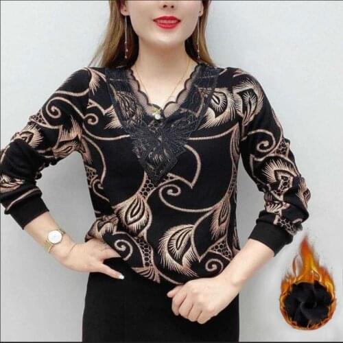 2021 Autumn Winter New Bottoming Shirt Women Clothing Mesh Hollow Sexy Shirt Women Top Ladies Slim Tshirts Plus Size 4XL Y106