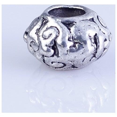 Wholesale 30pcs silver plated round beads Big Hole Beads Fit style European Bracelet hole 4.5mm