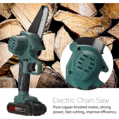 21V Mini Electric Chain Saw Electric Pruning Saw With 1/2PCS Battery Woodworking Pruning One-handed Garden Tool Rechargeable