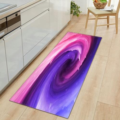 Hallway Anti-Slip Rugs Kitchen Carpet Entrance Doormat Waterproof 3D Cosmic Starry Sky Pattern Home Bedroom Bathroom Floor Mat