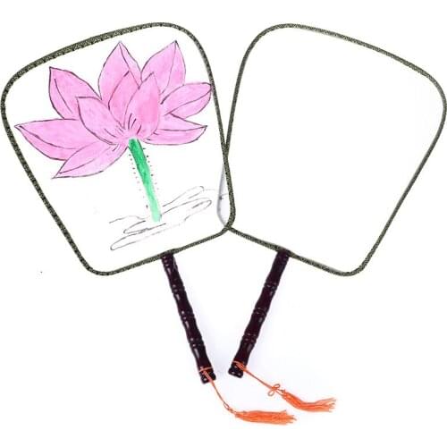 Blank Childrens Drawing Fan Childrens DIY Handmade Painting Palace Fan Round Fan Kindergarten Puzzle Art Painting Materials