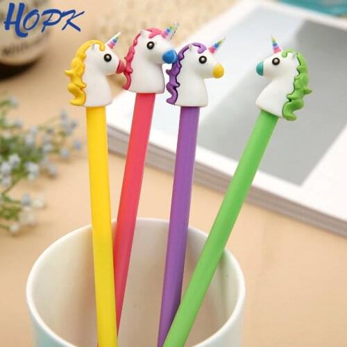 2Pcs/lot Cute Unicorn Pen Cartoon 0.38 mm Gel Pen Kawaii Student Writing Stationery For School Office Supply Gift