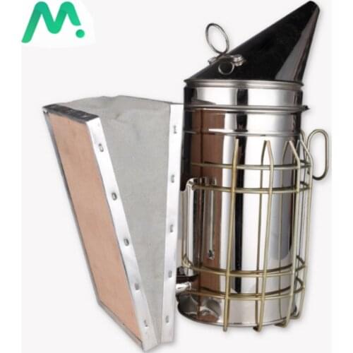1 PC Stainless Steel Manual Bee Hive Smoker Transmitter Kit With Galvanized Sheet Beekeeping Tool Apiculture Smoke Sprayer
