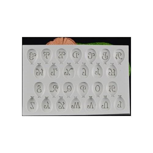 Sugar Alphabet Silicone Mold Chocolate Letter Mold Balloon Letter Mold Cake Mold K260