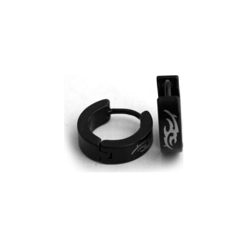 316L Stainless Steel hip hop earrings fashion Punk black totem Flame mens jewelry wholesale