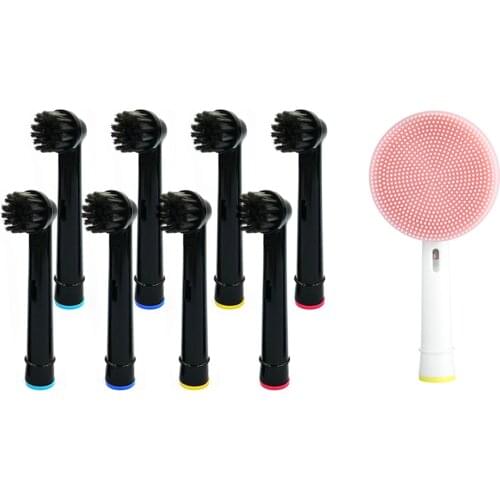 Facial Cleansing Brush Head and 8pcs Bamboo Charcoal Brush Heads For Oral-B Electric Toothbrush Advance Power/Pro Health/Triumph