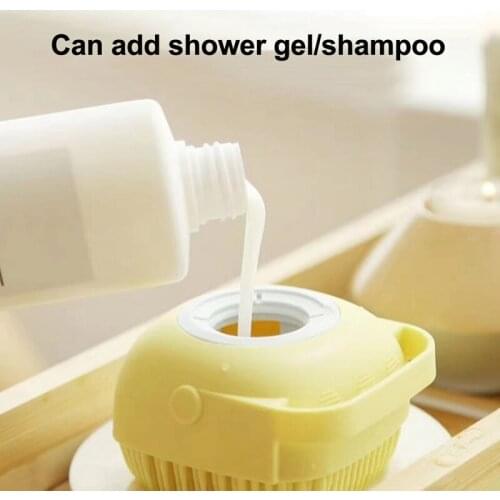 Pet Dog Shampoo Massager Brush 2.7oz/80ml Cat Comb Grooming Scrubber Brush for Bathing Short Hair Soft Silicone Rubber Brushes