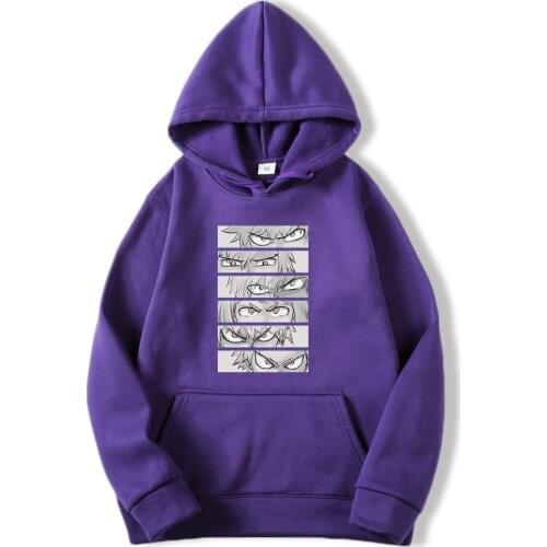 My Hero Academia Eyes Cartoon Hoodies Men Japan Anime Cool Sweatshirts Fleece Long Sleeve Hooded Soft Harajuku Funny Male Hooded