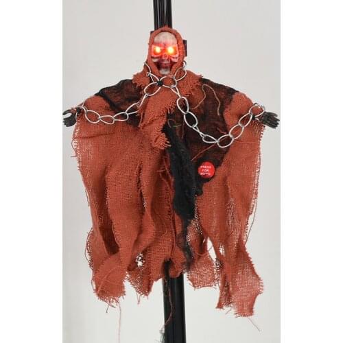 Horrible Hanging Skull Ghost Halloween Decoration for Party Haunted House Props Hanging Grim Reaper Home Door Bar Decor H9