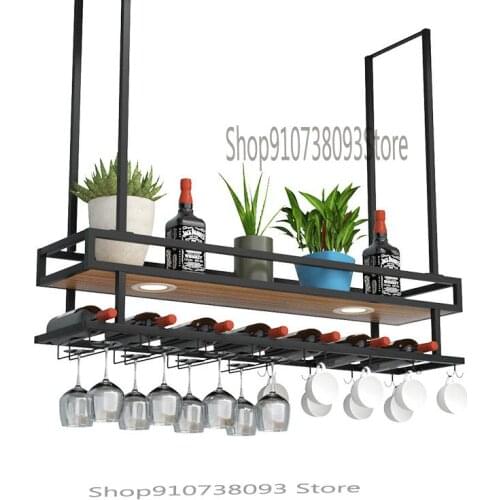 Wrought iron bar hanger upside down wine glass rack hanging wine cabinet wine rack wall cabinet rack bar decoration wine rack