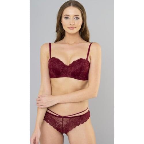 Women Burgundy Color Lace Bra and Panties Set - 8100BRGDY