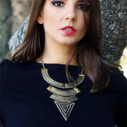 Bohemian Vintage Personality Necklace Antique Gold Chunky Necklace Statement Choker Collar Maxi Necklace For Women X1684