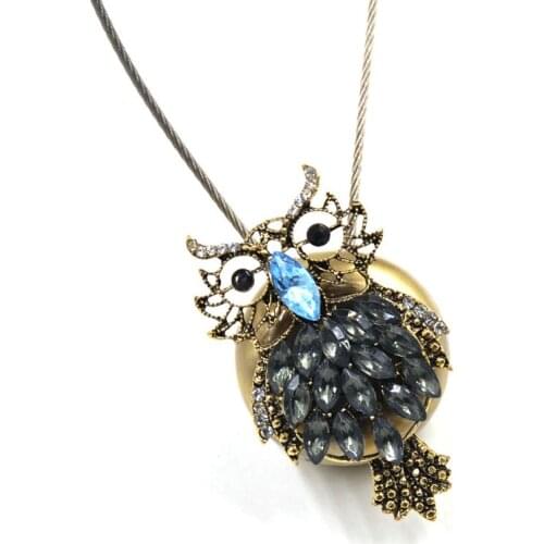 Chzimade 1 Pc Europe Owl Curtain Buckle Magnetic Tiebacks Cute Rhinestone Metal Curtain Bind