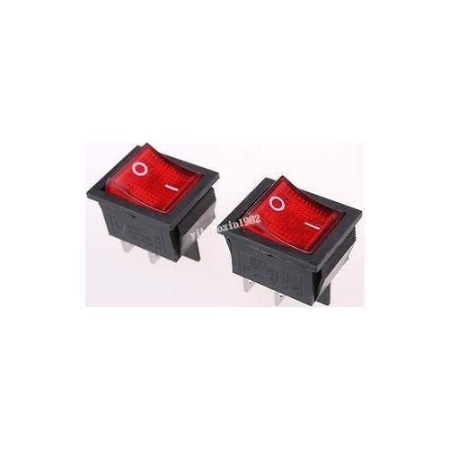 10pcs Red Light Illuminated 4 Pin DPST ON/OFF Snap in Boat Rocker Switch AC 250V