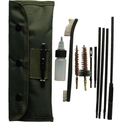 10 Pcs/Set .22cal 5.56mm Cleaner Gun Accessories Clean Tools Rifle Gun Cleaning Kit Set Cleaning Rod Nylon Brush