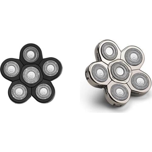 2X Mens Electric Shaver Heads Electric Razor Blade Replacement Head 6 Blades Head Shaver Replacement Bald As Shown