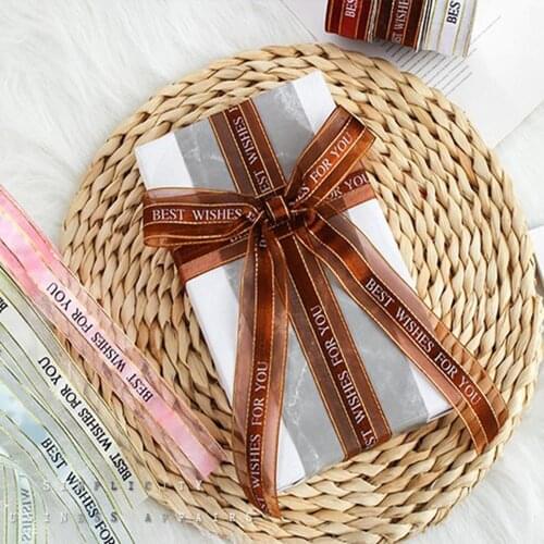 25mm Birthday Cake Polyester Ribbons Love Wedding Party Christmas Card Decoration DIY Handmade Bow Gifts Packaging Ribbons Decor