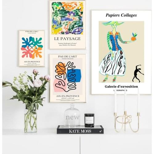 Matisse Pas De L’art Posters And Prints Abstract Leaves Flower Wall Art Canvas Painting Collages Pictures For Living Room Decor