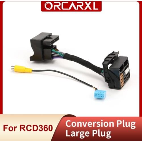Large Plug for VW MIB RCD360 Radio with Radio Reverse Image Adapter Cable