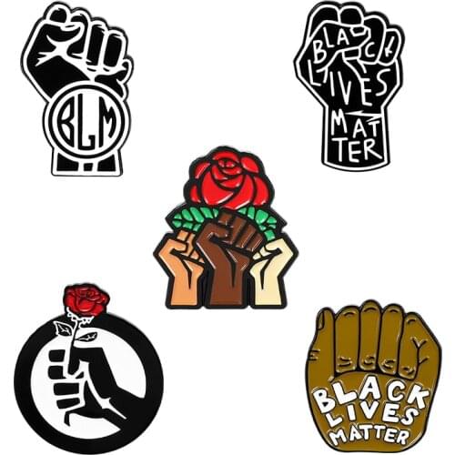 Against Racism Fist Brooches for Friends Black Lives Matter Enamel Pins clothes Shirt Bag Hat Badge BLM Jewelry Gift Wholesale