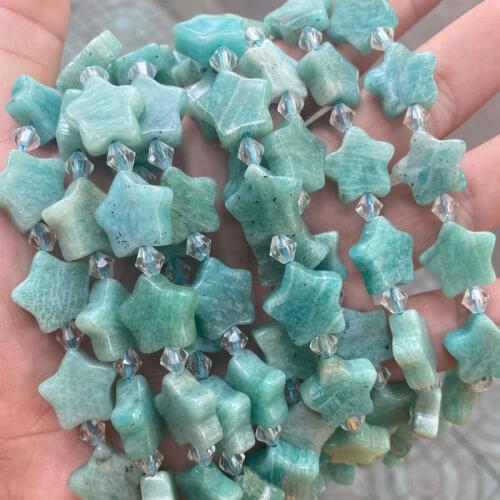 16mm Natural Stone Loose Star Shaped Beads Amethyst Amazonite Citrine Lapis Rose Quartz Beads For Jewelry Making Necklace 15