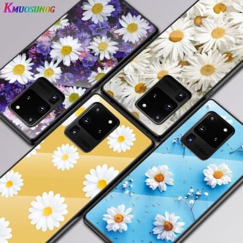 Beautiful Flower Daisy For Samsung Galaxy S20 FE S10e S10 S9 S8 Ultra Plus Lite Plus 5G Tempered Glass Cover Phone Case