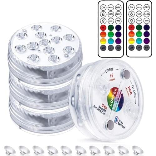 Colorful Swimming Pool Lamp RGB with Remote Control Outdoor LED Underwater Lights for Pond Fountain Pool Decorate Color Lighting