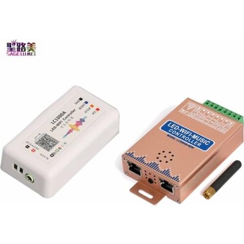 DC5-24V 12V WIFI SPI Music Spectrum Controller for LED Digital Pixel Strip 1024-2048 Pixels LED Screen Controller with Built