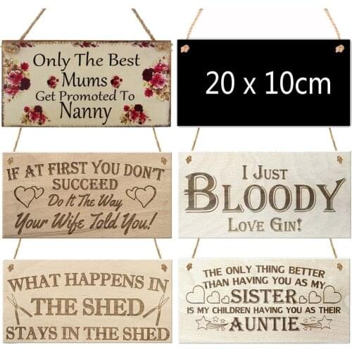 Wooden Listing DIY Printed Reminder Card Creative Home Pendant Vintage Decor Craft Door Window Decoration Wooden Farm House Sign