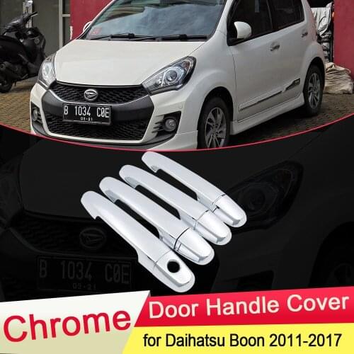For Daihatsu Boon Sirion M600 2011~2017 Chrome Door Handle Cover Trim Set Car Catch Styling Accessories 2012 2013 2014 2015 2016