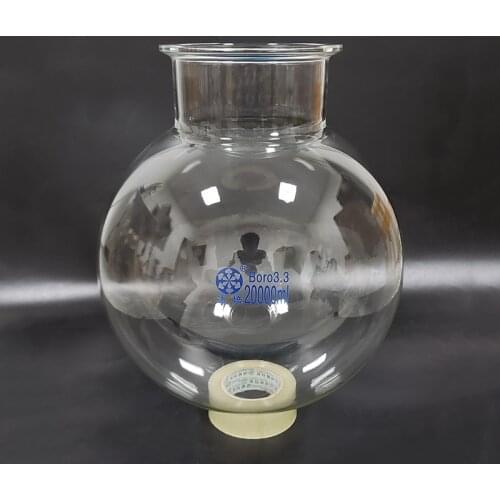 Single-layer spherical round bottom open reactor bottle,Capacity 20000ml,200mm flange outer diameter,Reaction flask