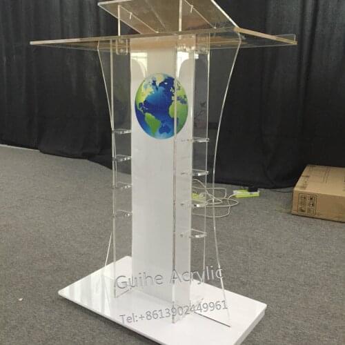 GHY- Earth Acrylic Stand Up Podium lectern - School- Church- Business Conference