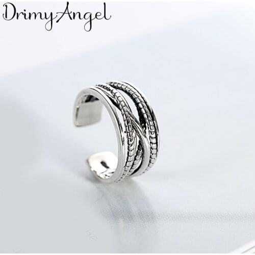Personality Silver Color Irregular Layer Rings for Women Wedding Vintage Rings Valentines Gifts bague