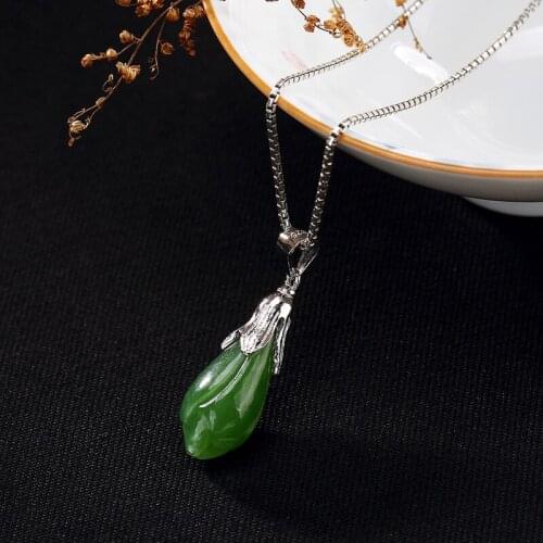 2018 Sale Top Fashion Jasper S925 Pure Natural Mosaic And Flower Pendant Female High-end Clavicle Chain Wholesale