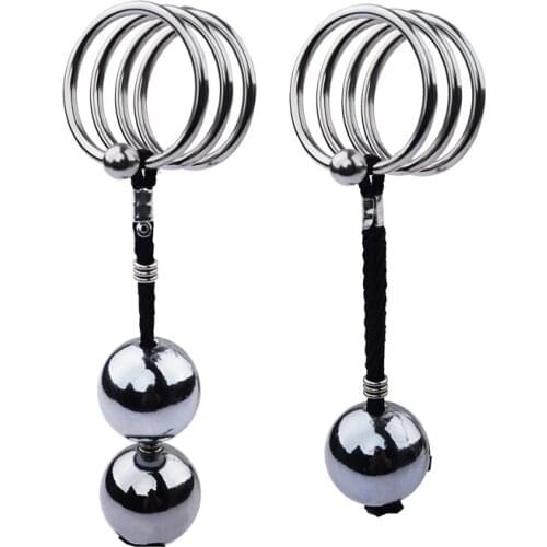 Magnetic Lock Metal Scrotum Pendant Ball Weight Cock Ring Penis Restraint Stretcher Exerciser Anal Beads Sex Toys for Men 18