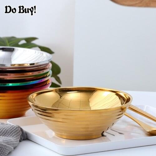 Noodle Bowl Stainless Steel Bowl Ramen Bowl Rice Bowl Soup Bowl Instant Noodle Bowl Anti-scalding Creative Bowl