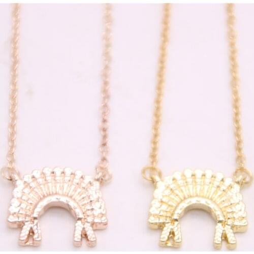 Trendy Indian hat pendant necklace Colorful cap pendant necklace designed for women