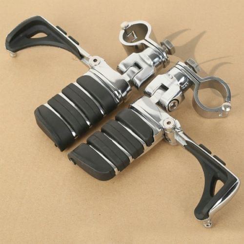 Motorcycle 1.25" 1-1/4" Footrest & Clamps For Harley Touring Softail FL Dyna Ultra FLT
