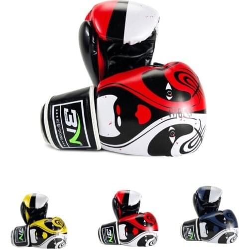 The quuintessence of China pattern Adults Women/Men Boxing Gloves Leather MMA Muay Thai Boxe De Luva Mitts Sanda Equipments boks