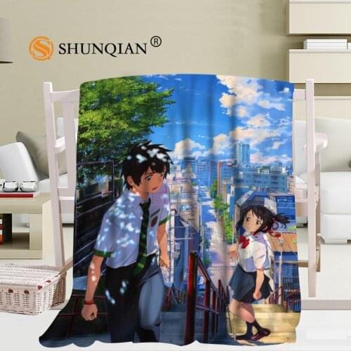 Custom Kimi no Na wa. your name Blanket Manta Falafel Blanket Sofa/Bed/Plane Travel Bedding56x80inch 50X60inch 40X50inch