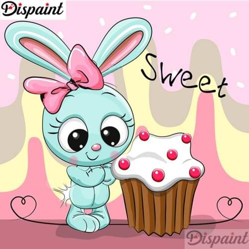 Dispaint Full Square/Round Drill 5D DIY Diamond Painting "Cartoon rabbit" 3D Embroidery Cross Stitch 5D Home Decor A12282