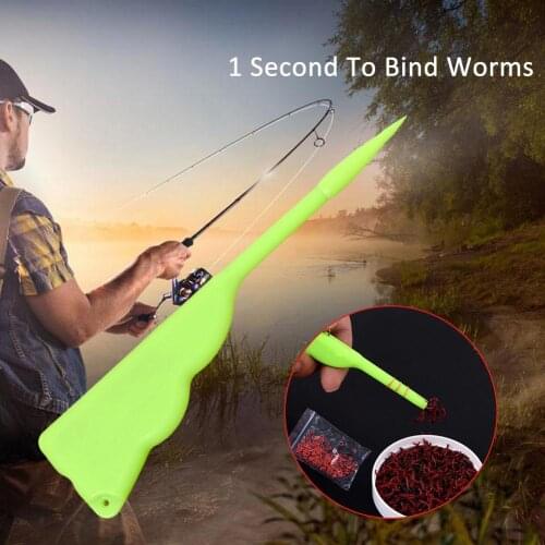 2020 New 16CM Fishing Plastic Red Worm Bait Clip Bander Tool Fishing Terminal Tackle Set Bait Bander Fishing Tool