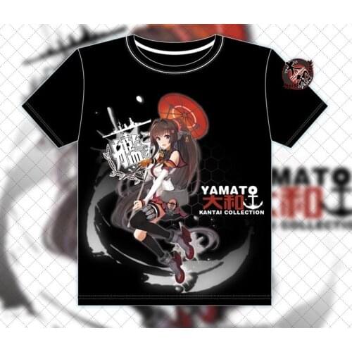 New Anime Game Kantai Collection Kancolle YAMATO Cool T-Shirt Tee Short Sleeve Tops Unisex Cosplay M-XXXL