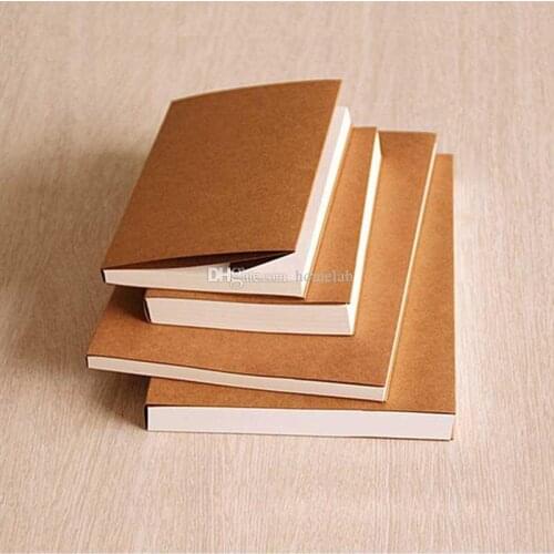 Wholesale 260 pages Backless retro kraft paper blank sketchbook child painting graffiti this sketch Lock binding notebook 130x19