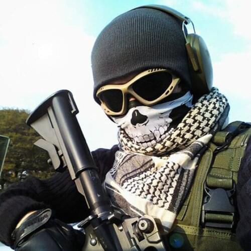 Wholesale Hiking Cycling Face Mask Skull Bandana Helmet Neck Bike Face Tactical Mask Thermal Scarf Halloween Headband Scarves