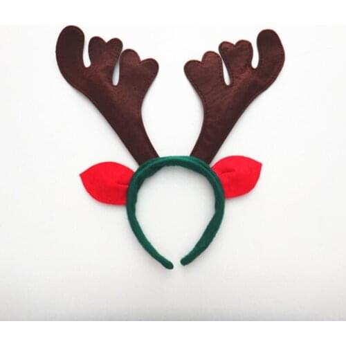 Deer antler headband antler Christmas headband with ears Christmas reindeer antlers jingle bells hair band LX8316