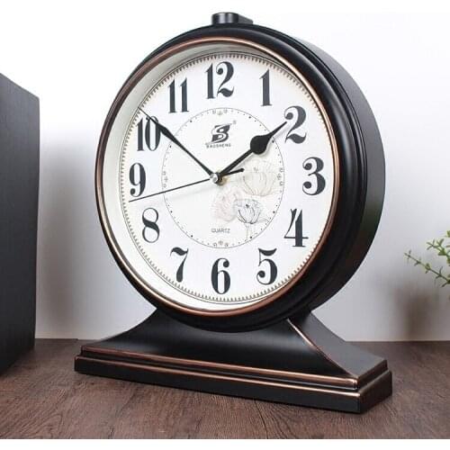 Swinging quartz living room table clock old-fashioned home desktop large clock sitting clock European table clock pendulum